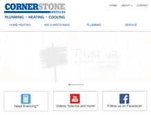 Tablet Screenshot of cornerstonehvac.com